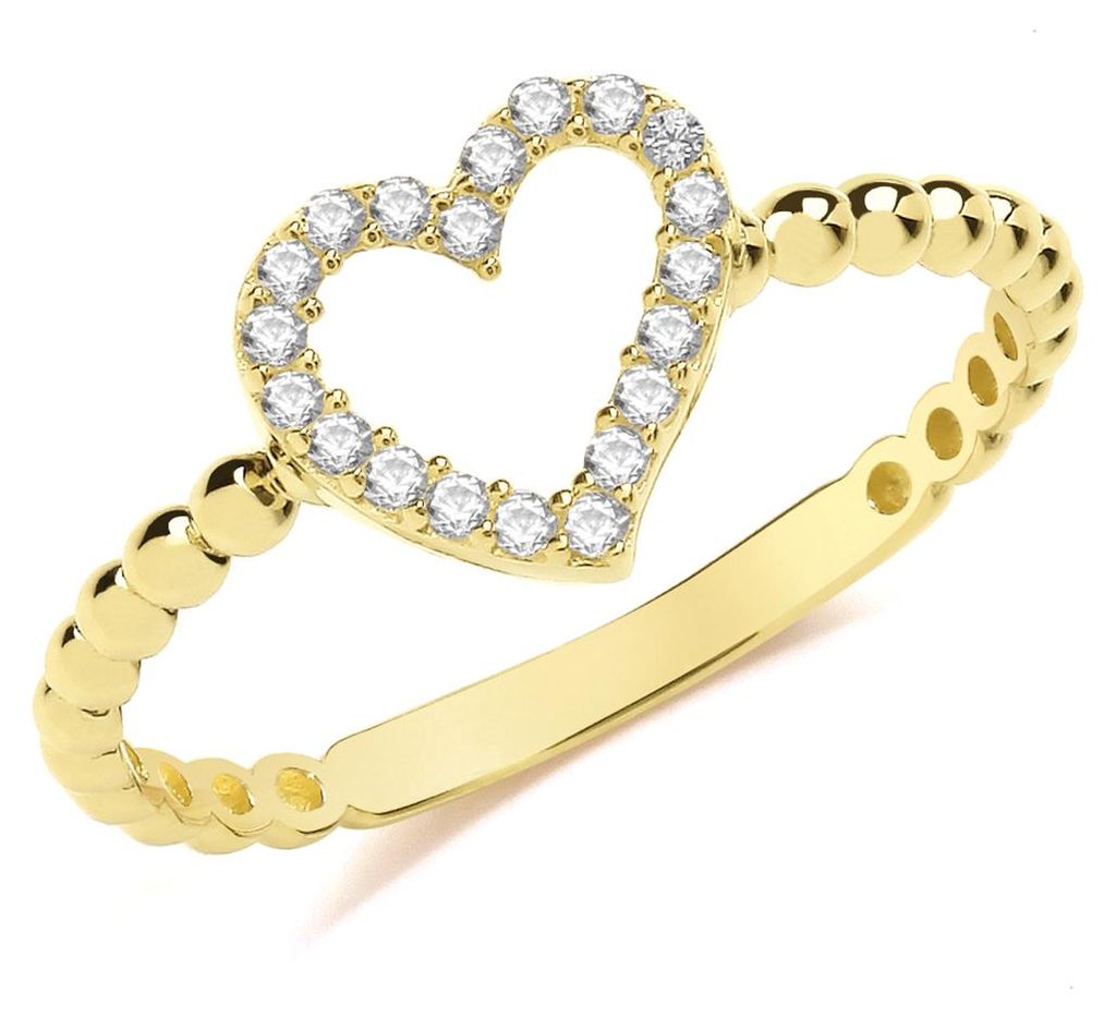 9 Karat (375) Gold Herz Damen - Ring mit Zirkonia, 54 (17.2); TRS36111RSN