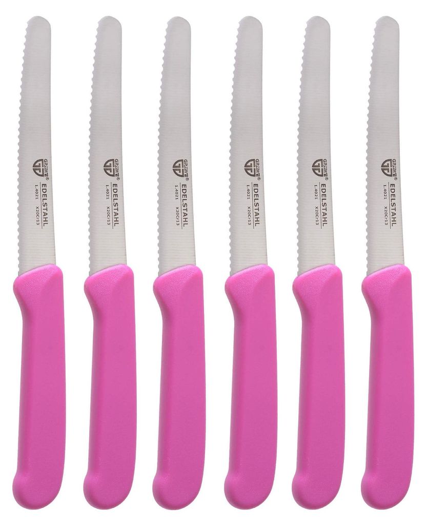 GRÄWE Tafel- Brötchenmesser / Frühstücksmesser Set pink Produktbild 