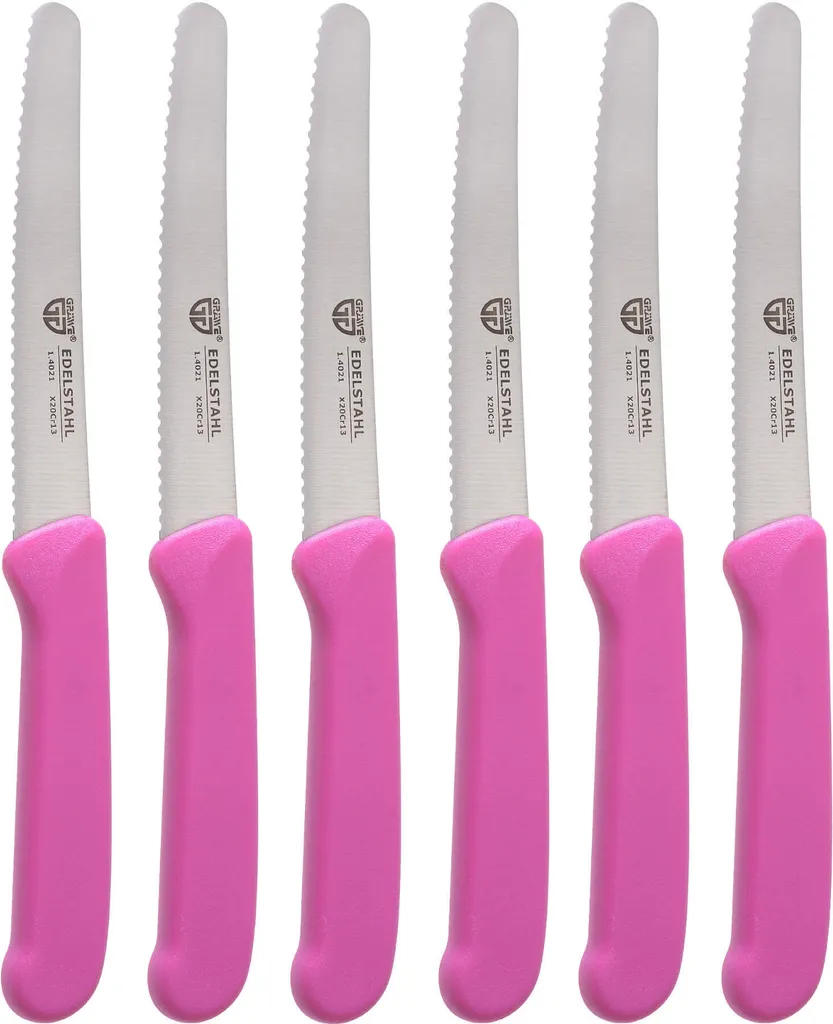 Set 6 Coltelli Tavola GRÄWE Rosa - Lavabili in Lavastoviglie
