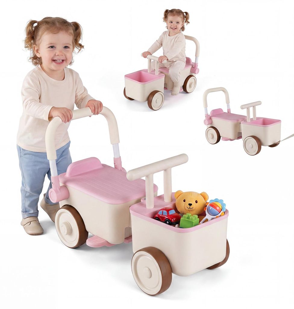 COSTWAY 3-in-1 kinderwagen met wielen, duw- en loopfiets Productafbeelding 