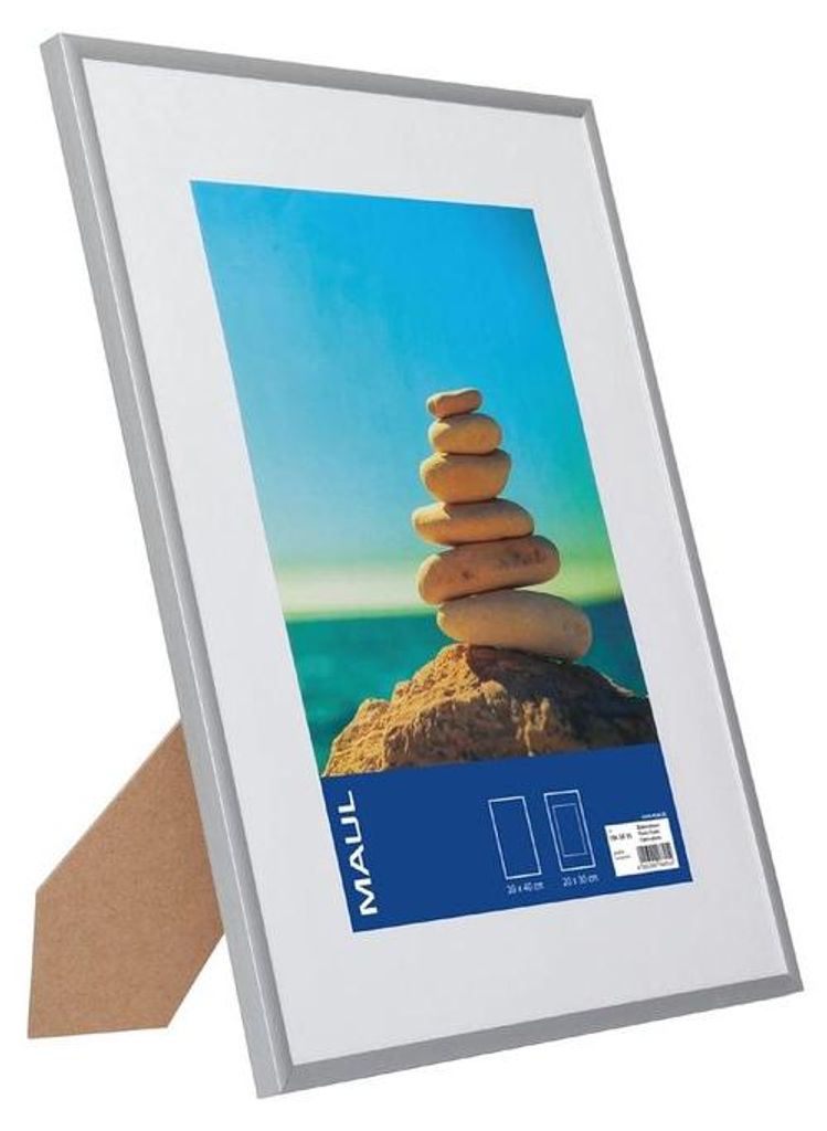 Aluminium-Fotolijst - 30 x 40 cm - silberfarben - mit Stand
