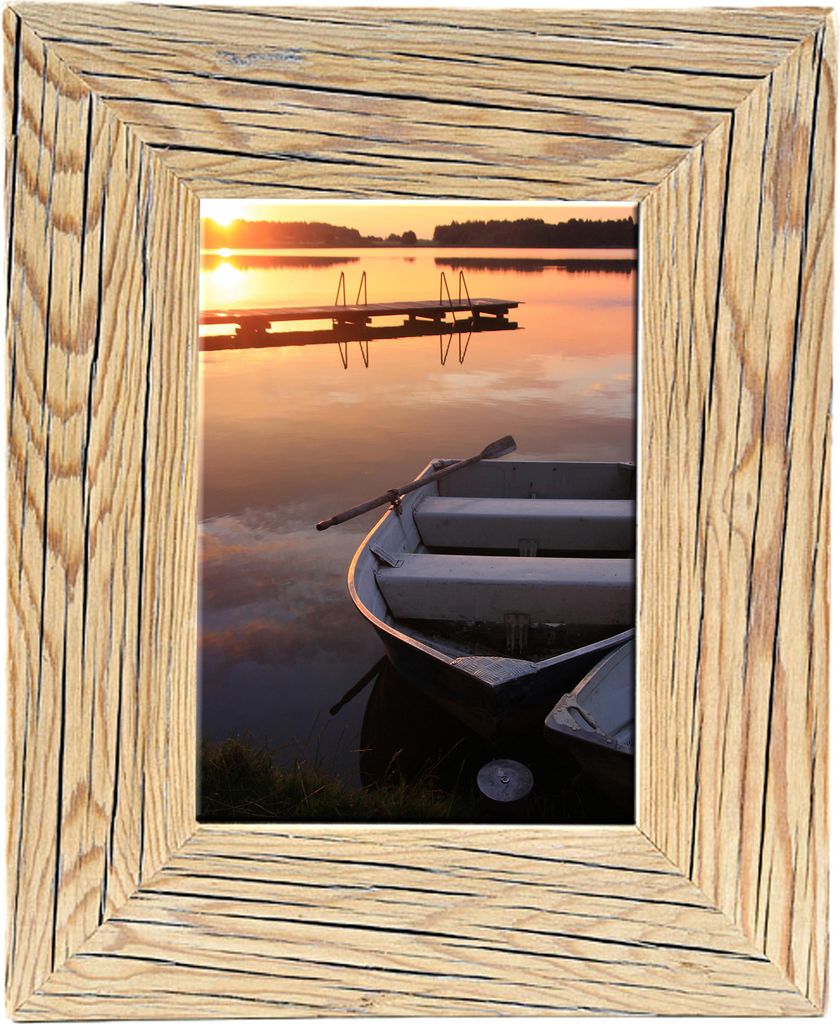 Bilderrahmen 40x50 cm Natur-Hell Alt-Holz Vintage Landhausstil Acrylglas