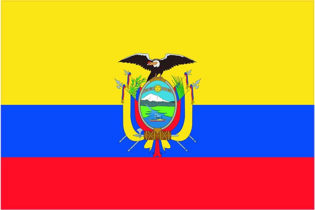 Kiwistar WANDTATTOO Sticker Fahne Flagge Aufkleber Ecuador 100 x 67cm - Dekoration für Kinderzimmer Schlafzimmer Wohnzimmer Küche Badezimmer