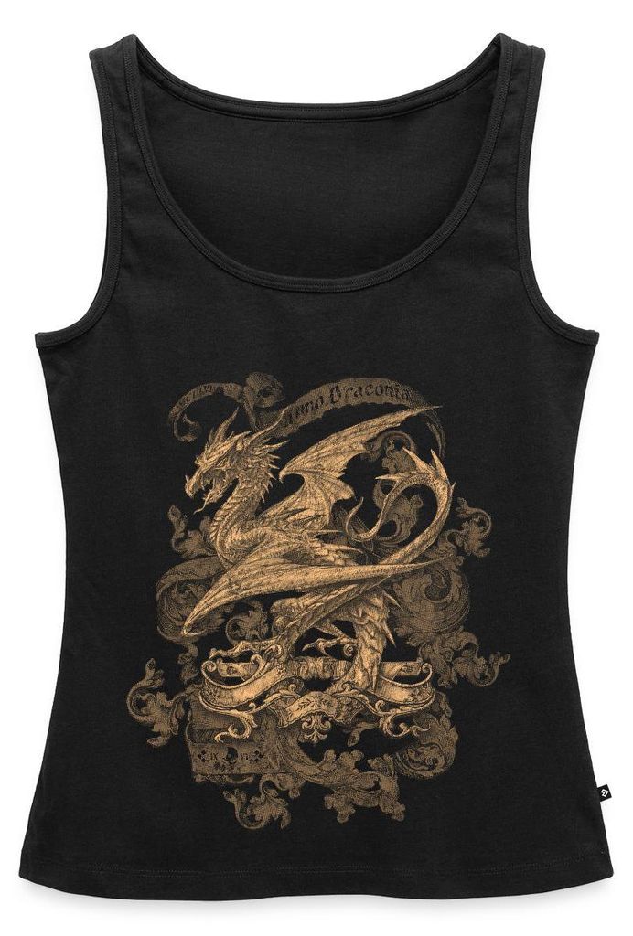 Spreadshirt Alchemy England Harbinger of Doom Drache Frauen Premium Tank Top, M, Schwarz