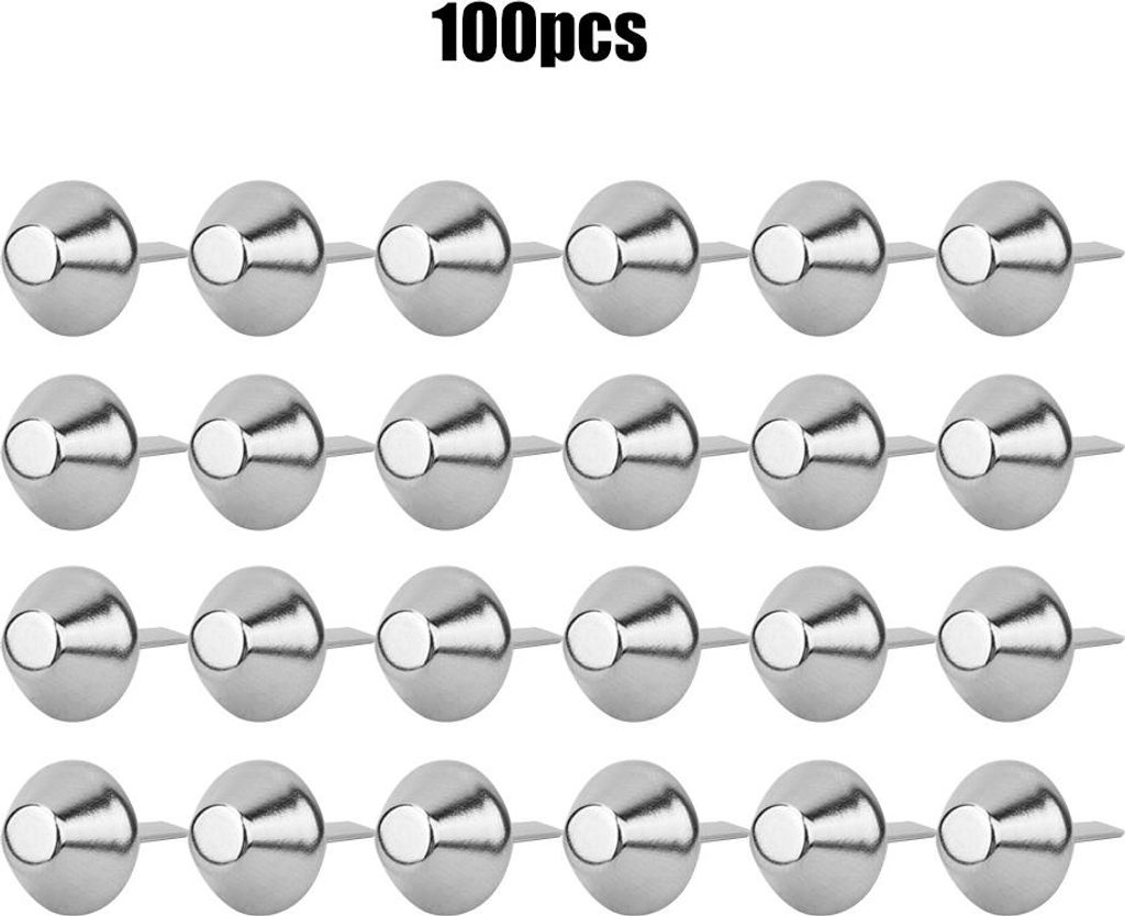 100pcs flache Füße Bolzen Eisen Silber Pilz Typ DIY Handtasche Lederhandwerk Accessoires