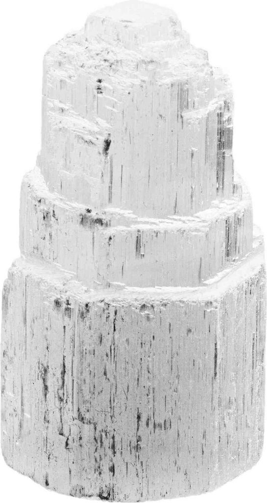 Selenit Eisberg 6x3,5cm – Teelichthalter im Eisberg Design für spirituelle Räume