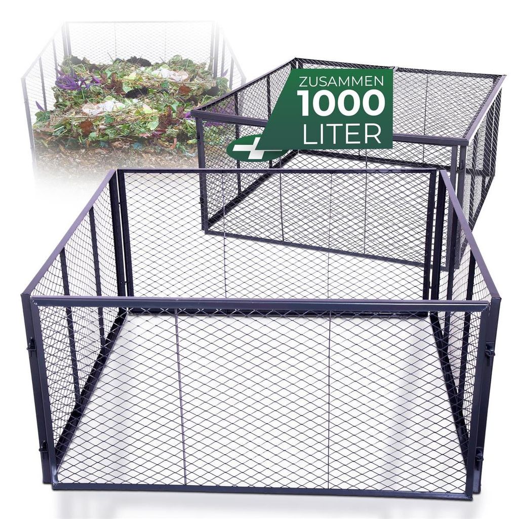 Novatool Garten-Komposter Metall 100x100x100 cm + Deckel Produktbild 