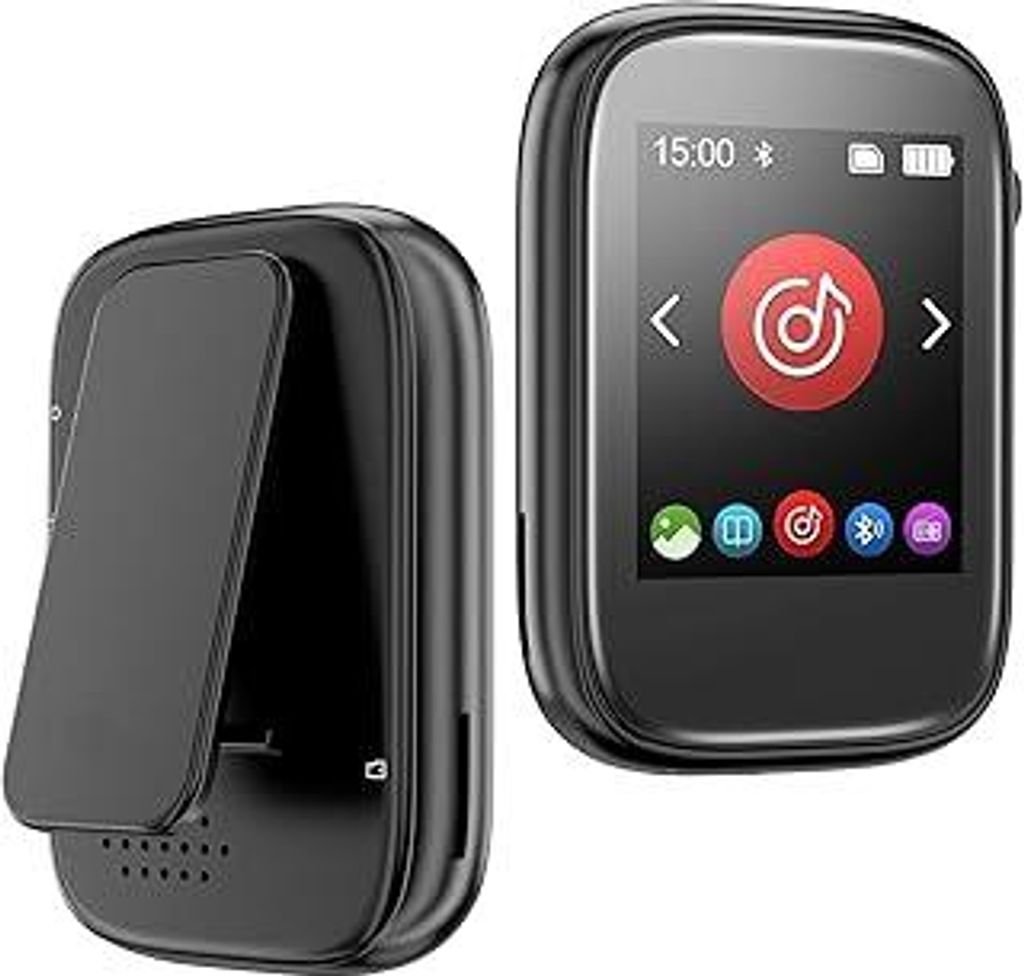 Tragbarer MP3-Player für Kinder mit Clip | MP3-Player mit Bluetooth 5.3, FM-Radio, Sprachaufnahme, microSD-Slot & Lautsprecher, inkl. Kopfhörer ...