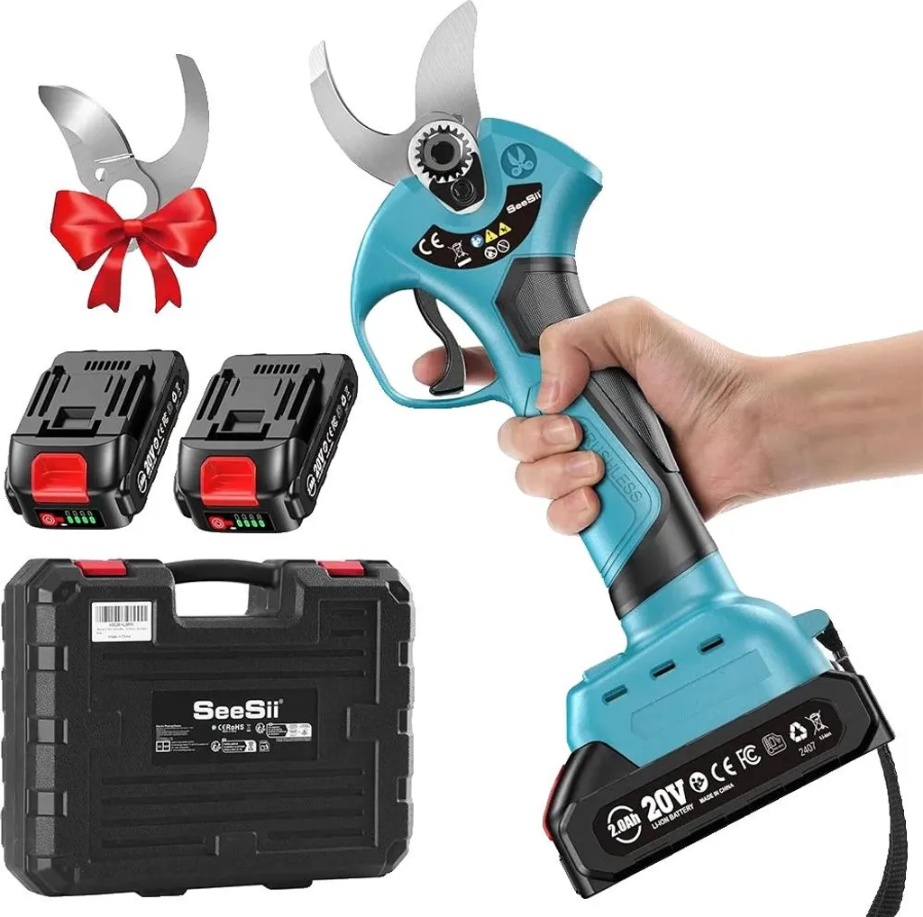 Sécateur électrique 21V sans fil avec moteur Brushless et 2 batteries