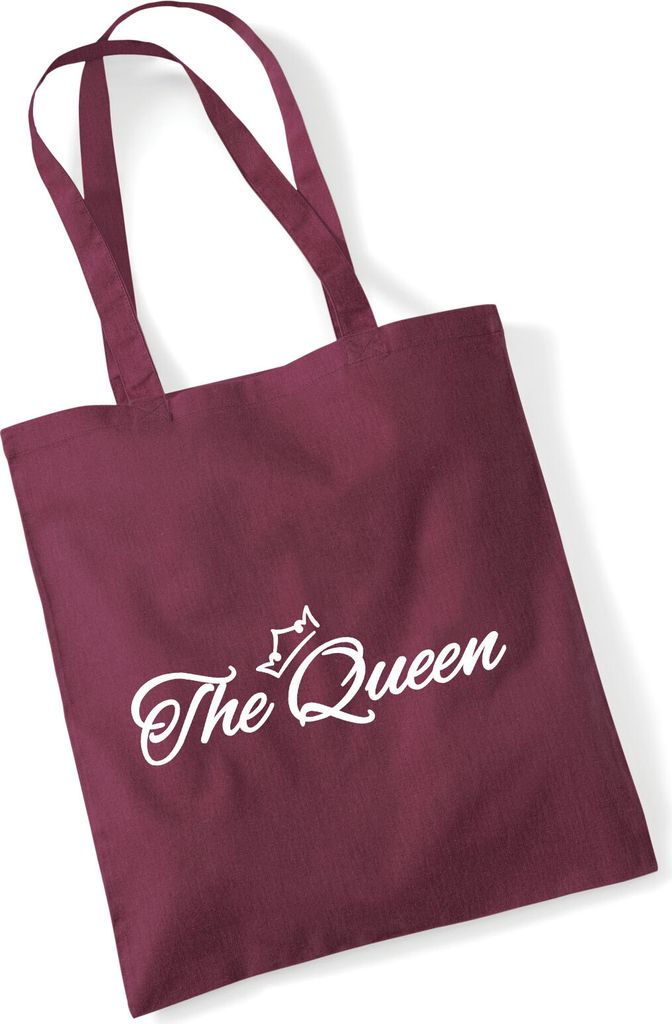 Huuraa Jutebeutel The Queen Krone 10 Liter Burgundy Baumwolle Tasche Geschenkidee
