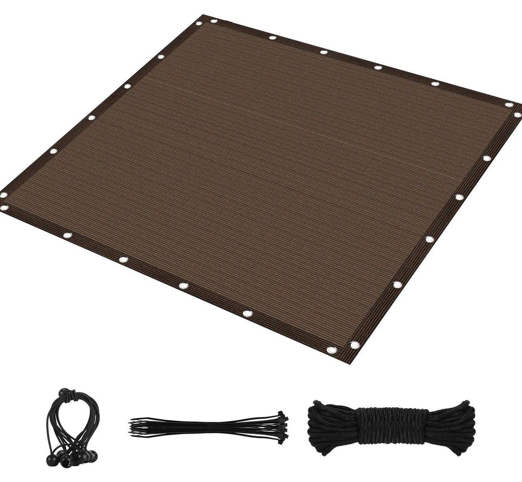 Schattennetz - Sonnensegel/Sichtschutznetz - 2 x 5 m - HDPE - Mit Ösen - Atmungsaktiv - Für Garten & Pergola - Gelb