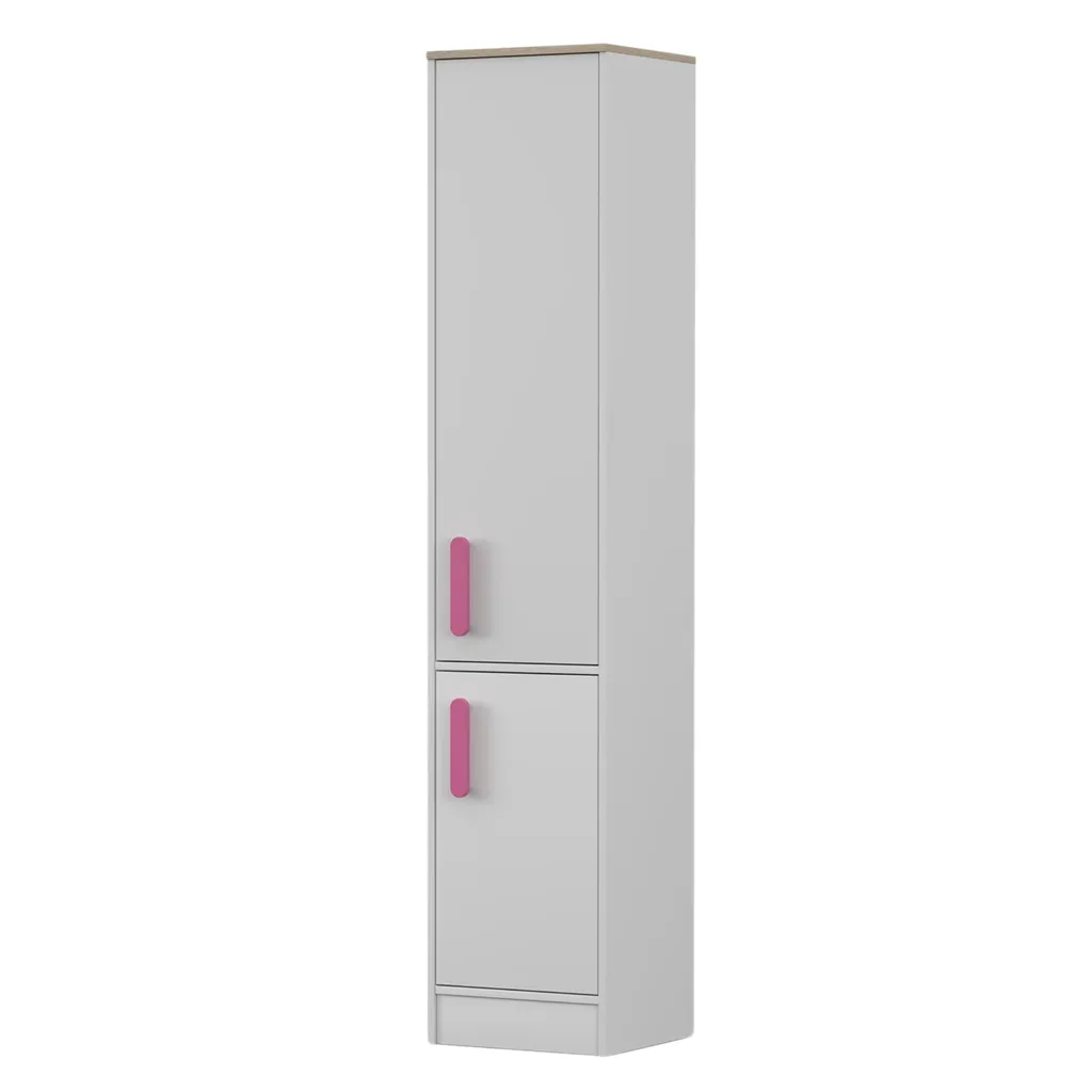 Étagère pour enfants Markus 01 Bibliothèque 40cm Blanc Poignées Roses