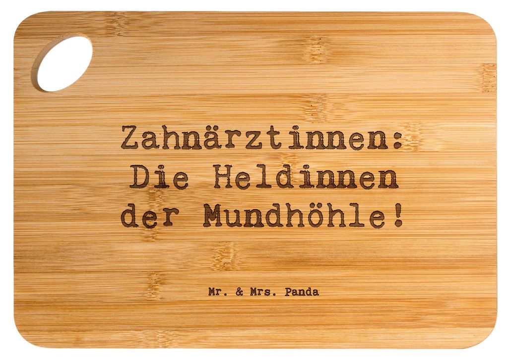 Mr. & Mrs. Panda Hackbrett Spruch Zahnärztin Heldin - Transparent - Geschenk, Frühstücksbrett, Brett, Geschenkidee Berufe, Holzbrett, Zahnarztas...