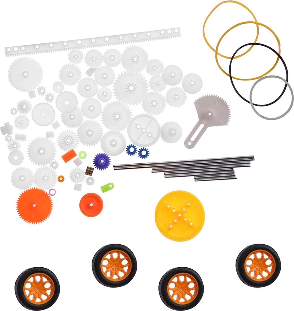 78-teiliges Kunststoff-Zahnrad-, Riemenscheiben-, Schnecken- und Zahnstangen-Set, Zahnradsatz, Wellenriemen-DIY-Set, Zubehör