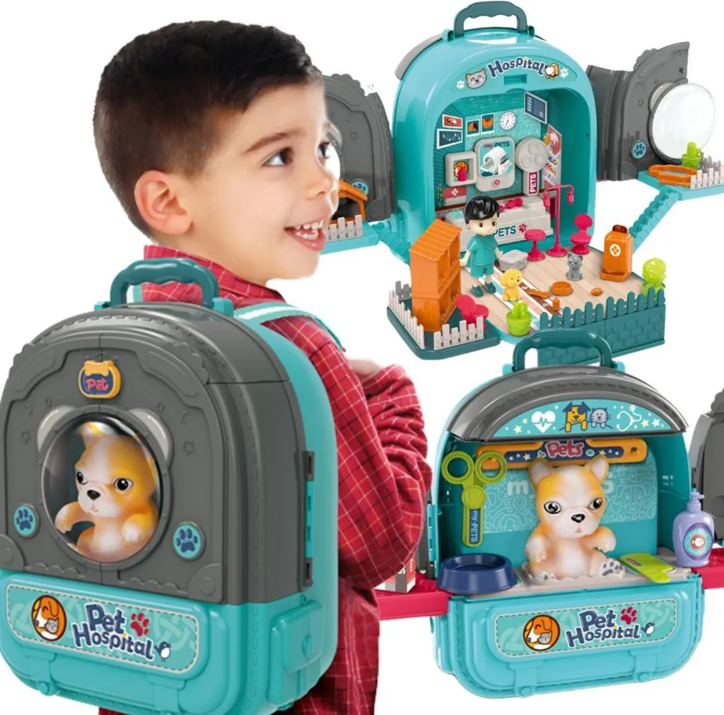 Zainetto Woopie 3in1 Veterinario: Set Gioco Cane per Piccoli Amanti Animali