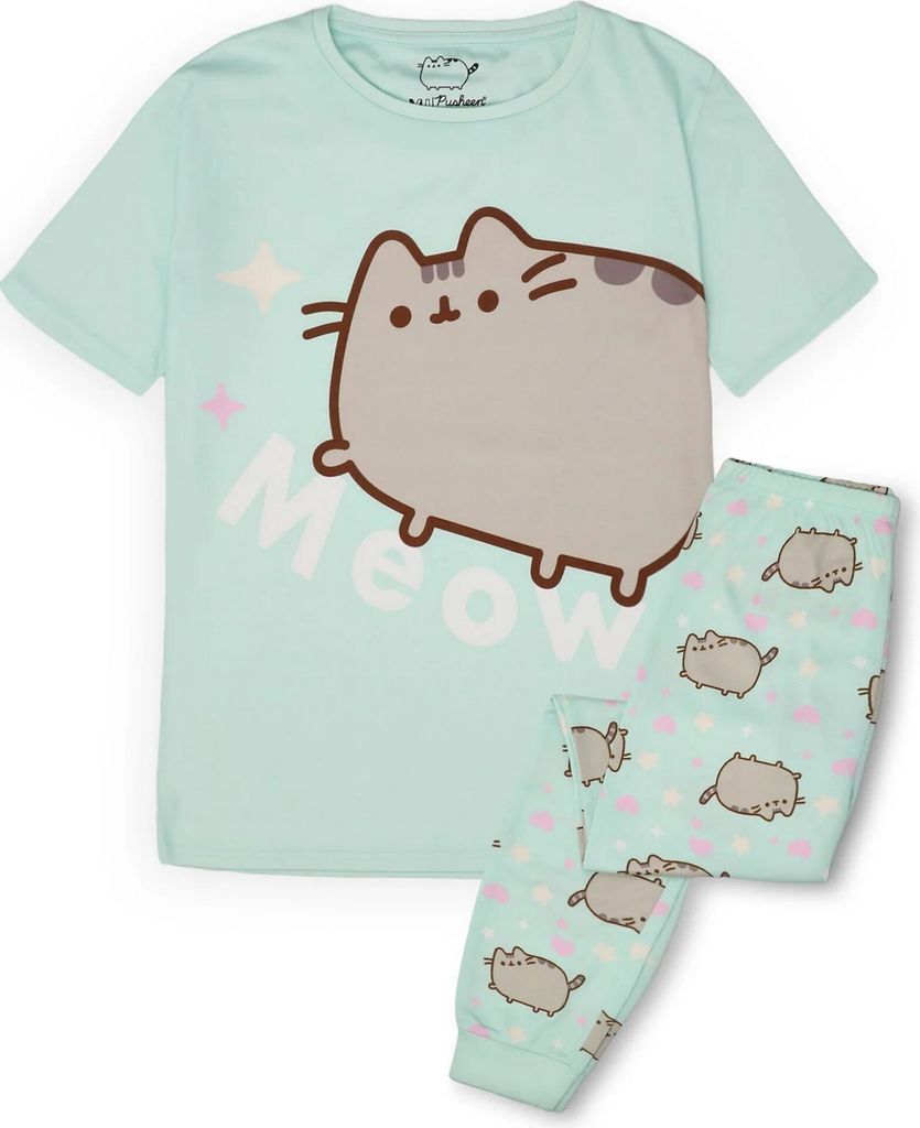 Pusheen - "Meow" Schlafanzug für Mädchen kurzärmlig NS7652 (146-152) (Grün)