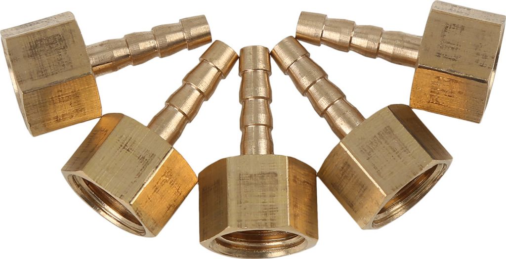 5 Stk.Schlauchtülle Messing ID X 1/4 Zoll NPT Buchse Schlauch 4mm Schlauchanschluss