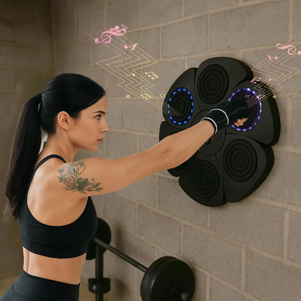 Machine de Boxe Électronique avec Musique - Cible Lumineuse LED Haute Résistance
