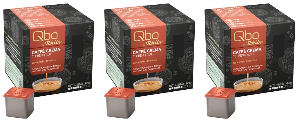 Tchibo Qbo Caffè Crema Terreno Alto Premium Kaffeekapseln, Produktbild 