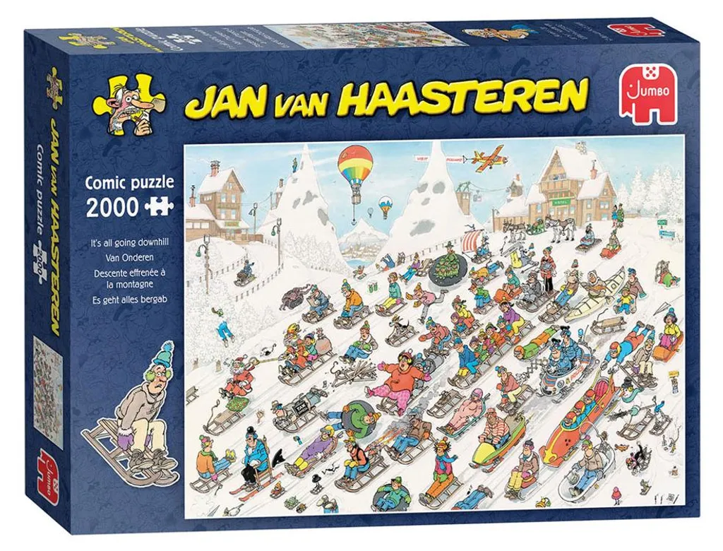 Puzzle Jan van Haasteren 2000 pièces Tout va à vau-l'eau loisir créatif