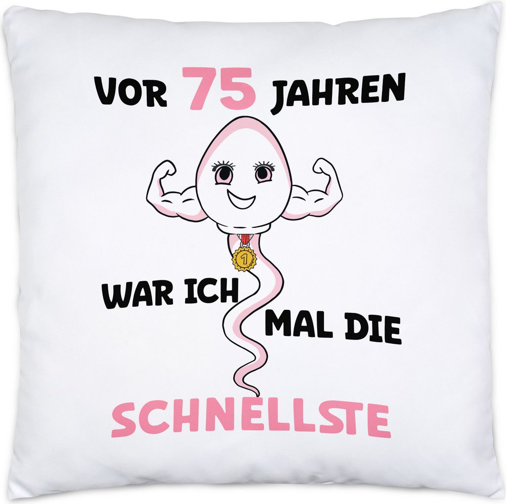 Vor 75 Jahren War Ich Mal Die Schnellste Kissen 75. Geburtstag Feier Party Geburtstagstorte Dance Birthday