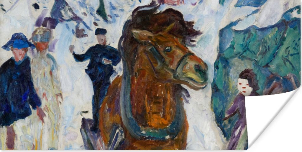 MuchoWow Poster Galoppierendes Pferd - Edvard Munch 160x80 cm - Foto Poster