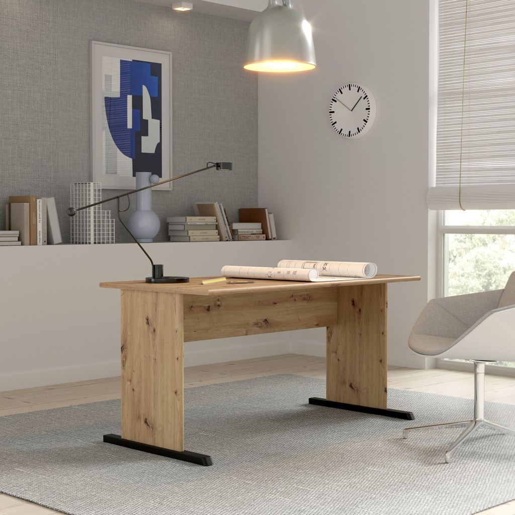 Schreibtisch "Tempra" in Artisan Eiche. Abmessungen (BxHxT) 144x72x72 cm