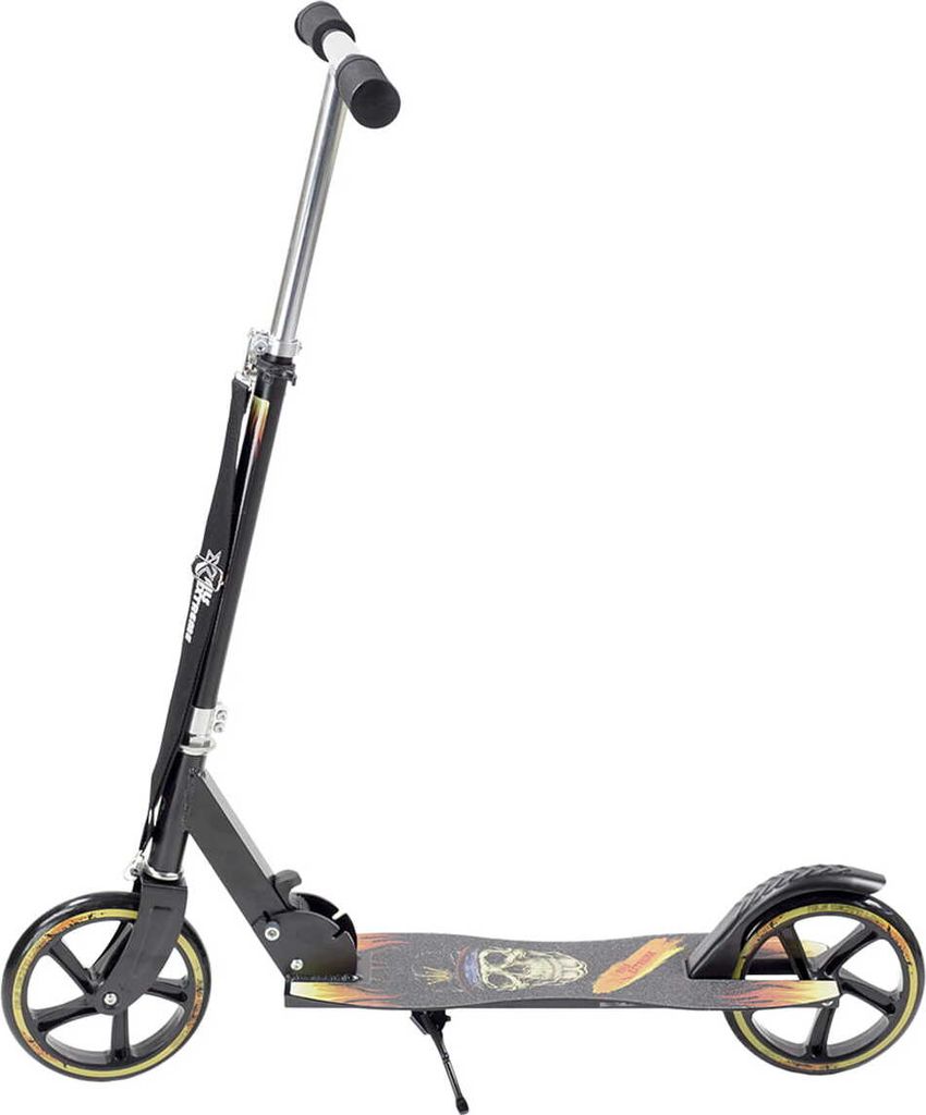 Nils Extreme Scooter für Kinder und Erwachsene - Roller Herren mit ABEC7 Lager - Flatbar und Höhenverstellbarer Lenker - Schwarz - HA205