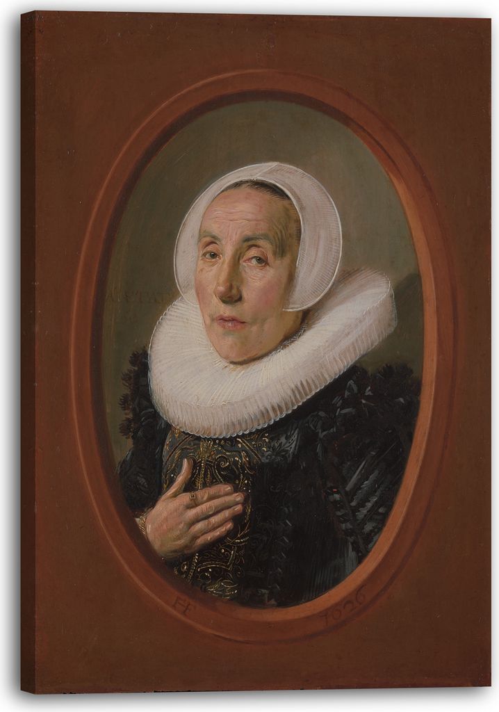 Leinwandbild (70x100cm): Frans Hals - Anna van der Aar (geb. 1576/77, gestorben nach 1626), echter Holz-Keilrahmen inkl. Aufhänger, handgefertigt ...