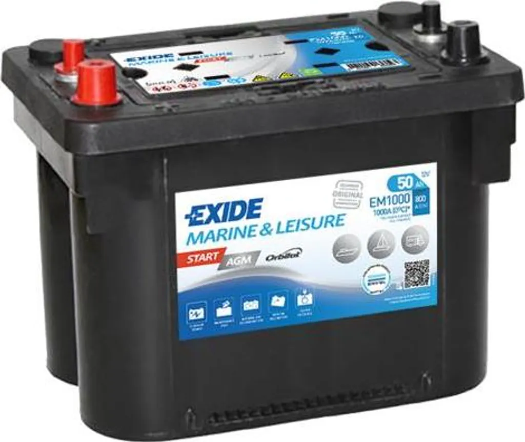 Batterie Exide EM1000 AGM pour Voyager et Sebring 12V