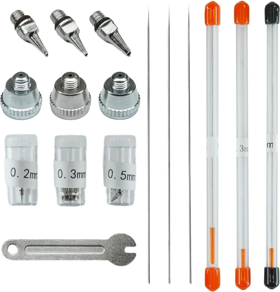 Pièces Rechange Pistolet Aérographe 0.2mm 0.3mm 0.5mm Kit 7 Pièces Durable