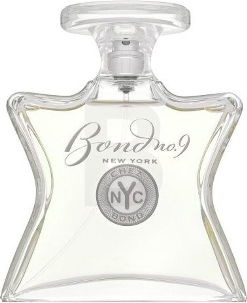 A clear, front-facing studio shot of a Bond No. 9 Chez Bond Eau de Parfum bottle.