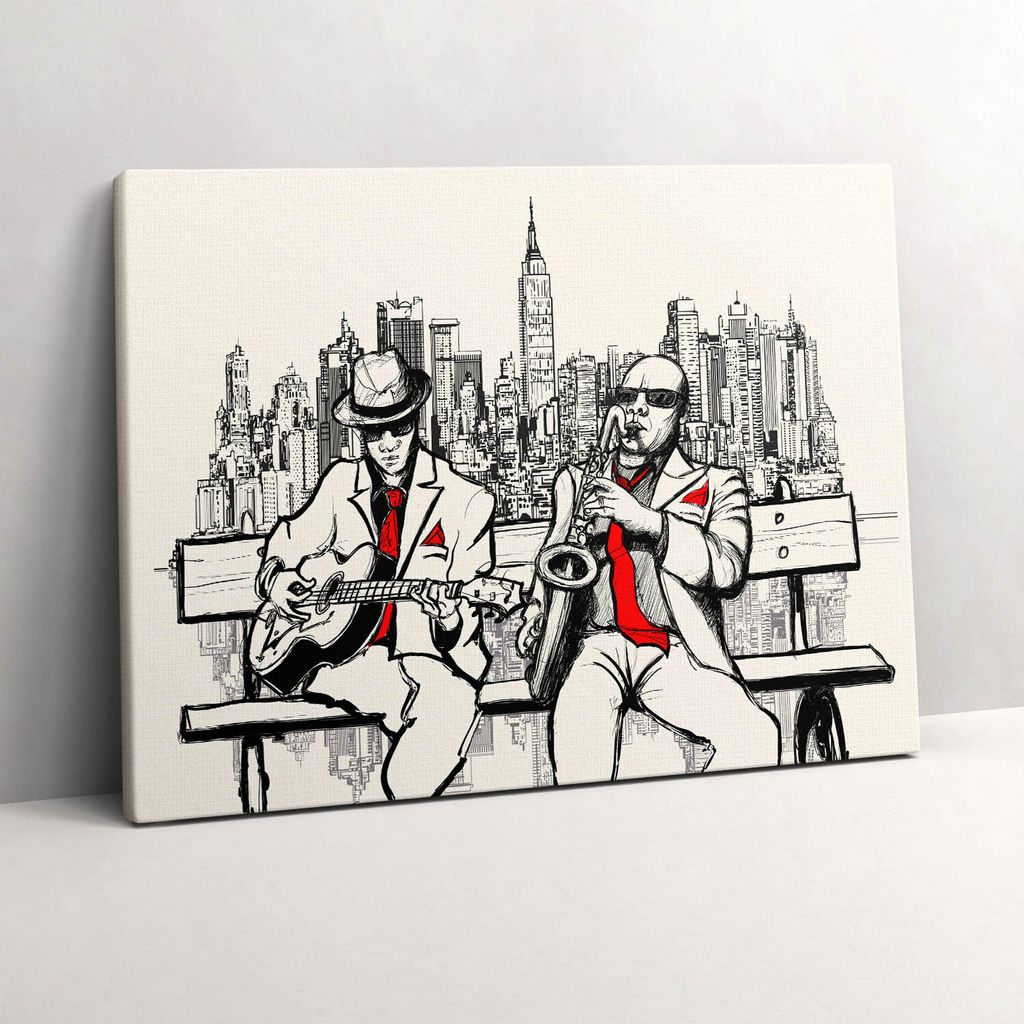 Jazz in New York – Leinwandbild Wandbild – 80x60 cm – Leinwandbilder – Wandbilder – Schlafzimmer – Flur