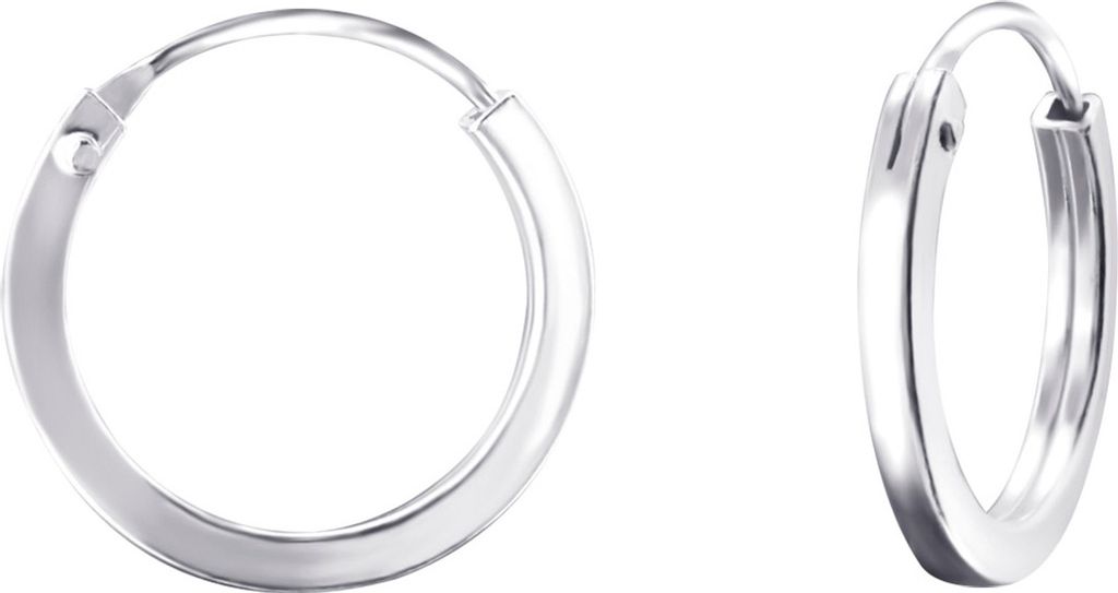 925 Sterling Silber Creolen Ohrringe 12-25mm Größe - 14 mm