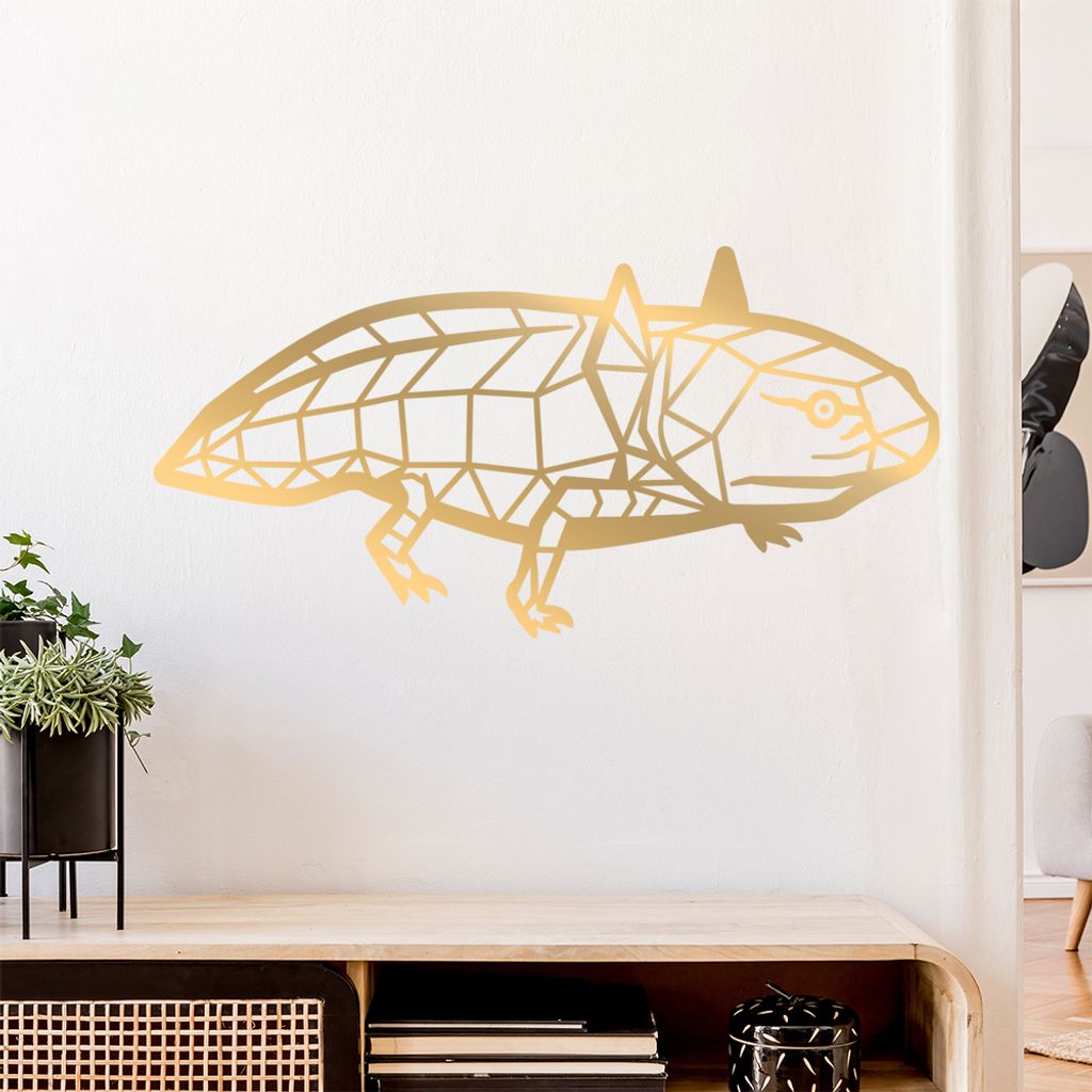 Axolotl Polygon Wandtattoo Wandaufkleber Wall Sticker - Dekoration, Küche, Wohnzimmer, Schlafzimmer, Badezimmer