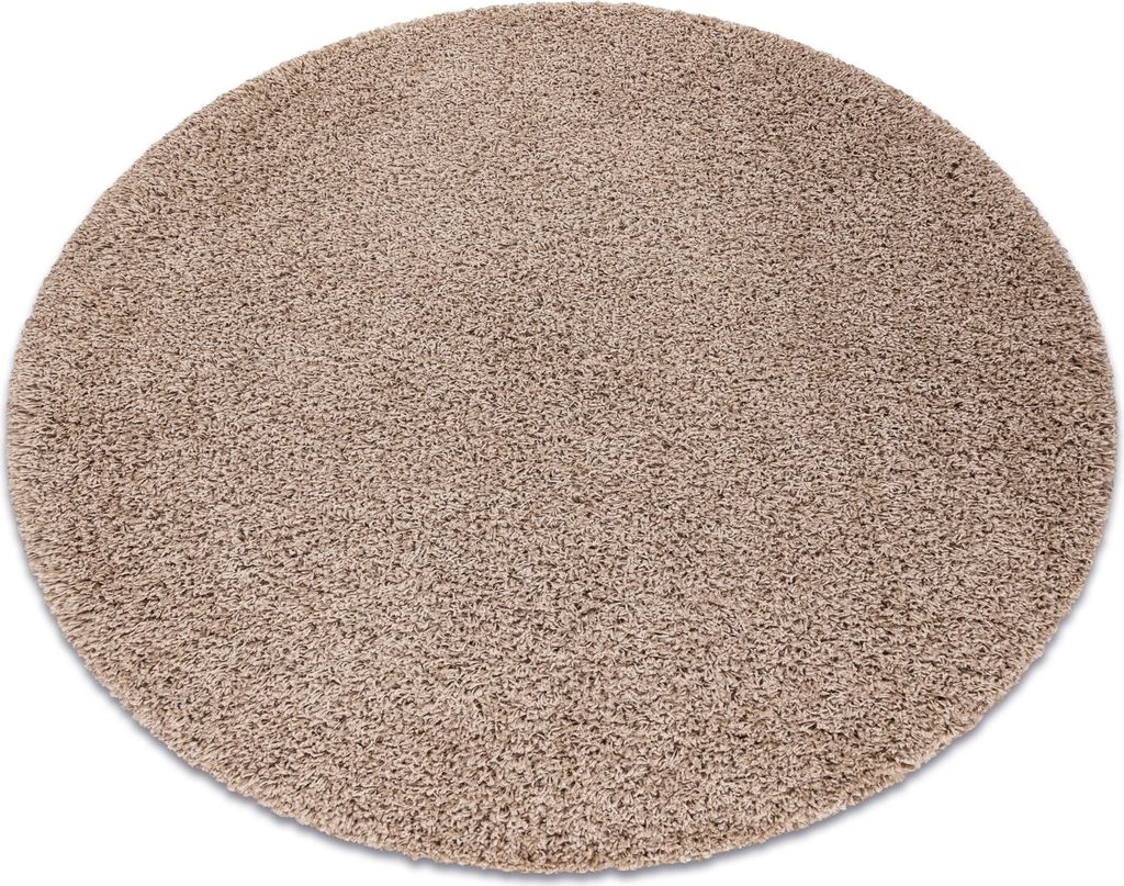 Teppich SOFFI Kreis shaggy 5cm beige beige rund 120 cm Produktbild 