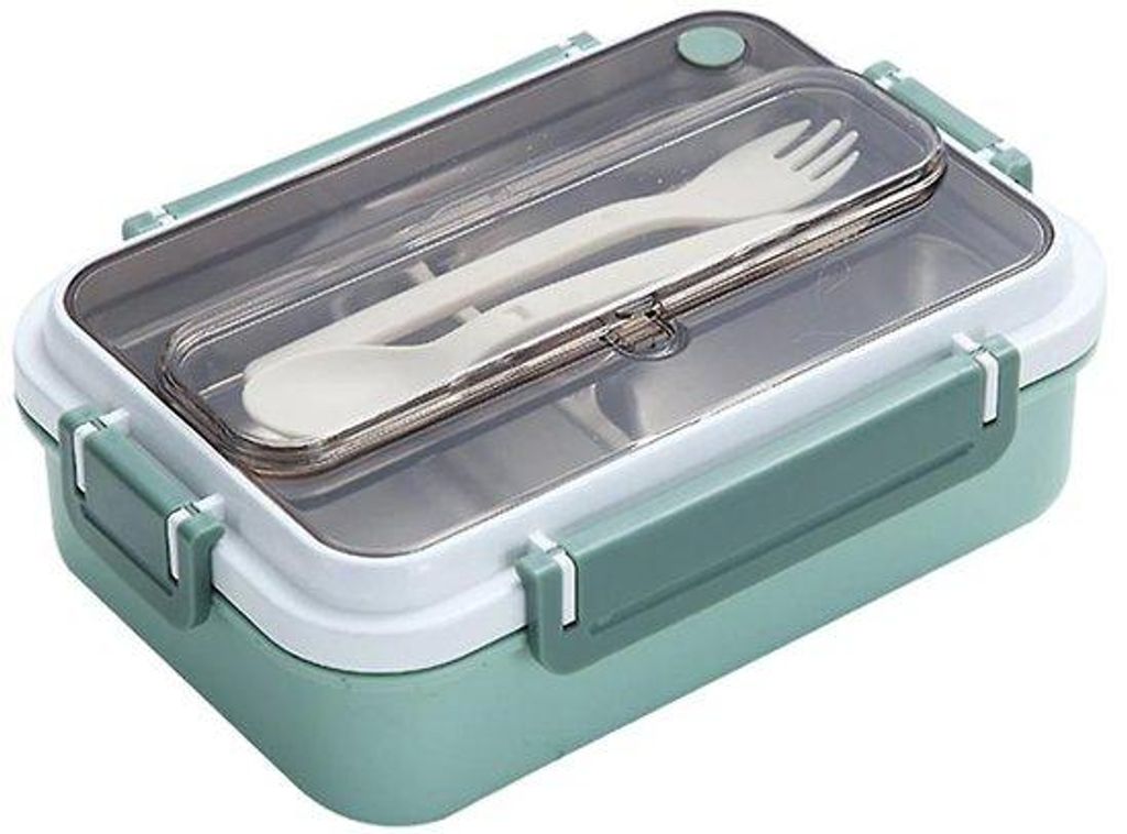 Kinderlunchbox 3-Teller Grün - 1000ml - PP - Vorratsbehälter für Vriezer & Mikrowelle