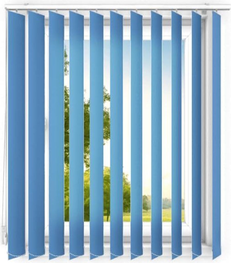 time4blinds, Lamellenvorhang, Vertikaljalousie, Vorhang, Azurblau, 165x140cm