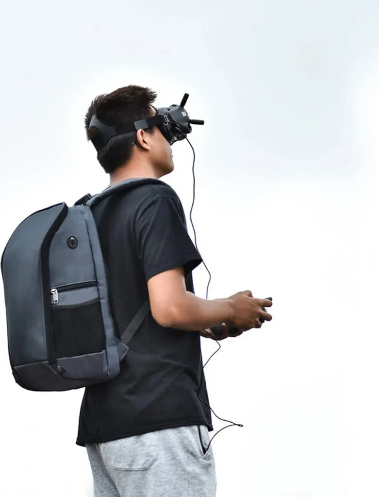 Sac à dos DJI FPV étanche et antichoc gris - Protection bandoulière drone