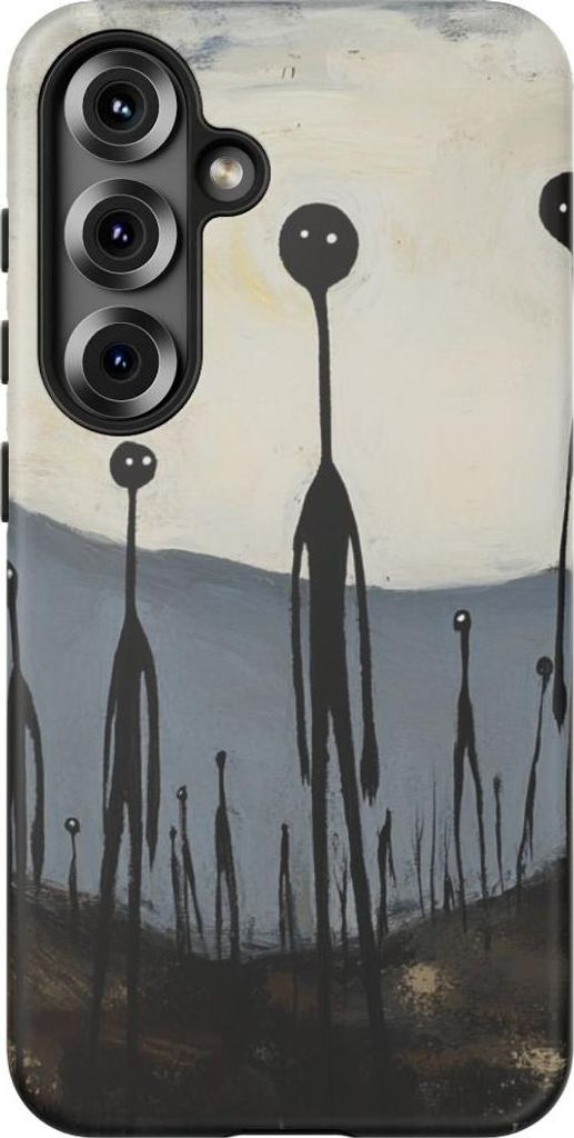 Unheimliche Strichmännchen-Landschaft – Hülle Kompatibel mit Galaxy S25