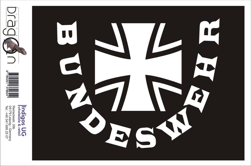 Aufkleber / Autoaufkleber - JDM / Die cut / Auto / OEM - Bundeswehr - 150x200 mm schwarz - Heckscheibe / Heckscheibenaufkleber
