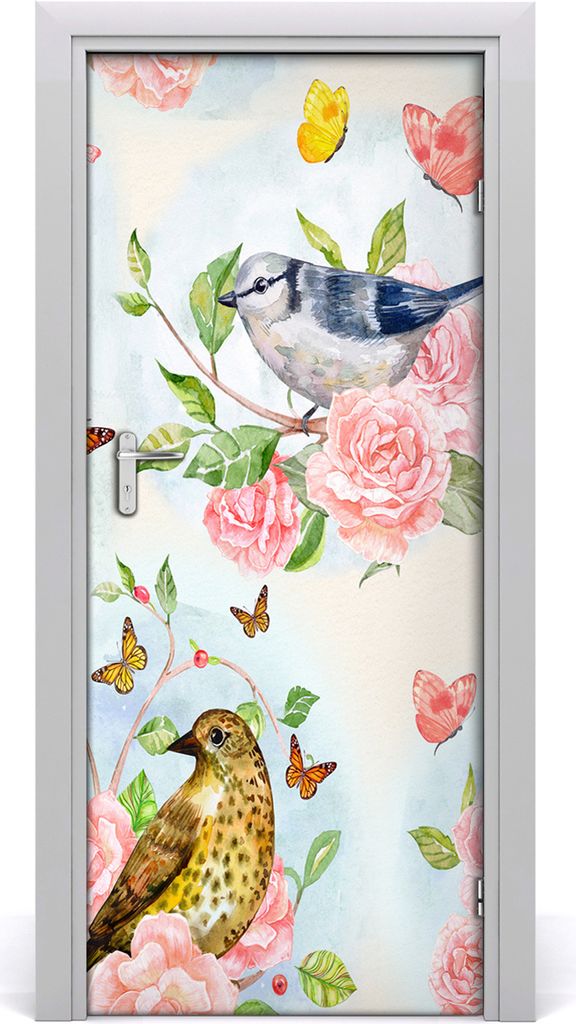 Tulup Türaufkleber 85x205 cm Dekorative Aufkleber Selbstklebend Wasserdichte Tapete Abnehmbar Schlafzimmer Wohnzimmer Wohnkultur - Vögel Schmette...