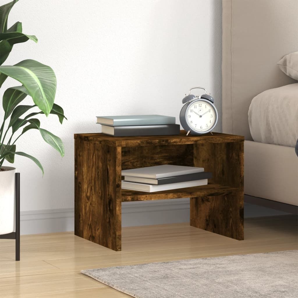 vidaXL Nachttisch Räuchereiche 40x30x30 cm Holzwerkstoff - Nachttisch - Nachttischschränke - Nachtschrank - Bettschrank