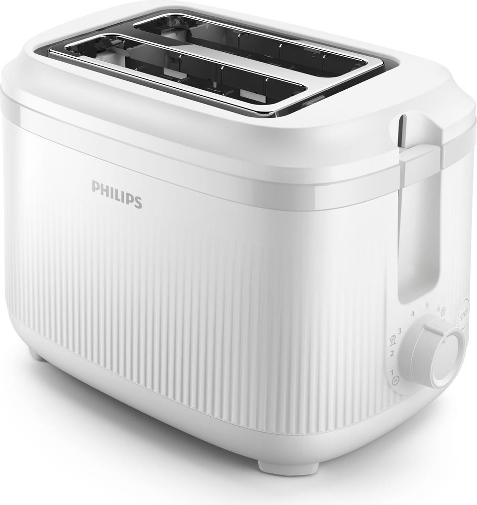Philips Toaster mit Brötchenaufsatz, 900 W, Series 3000, weiß (HD2511/00)