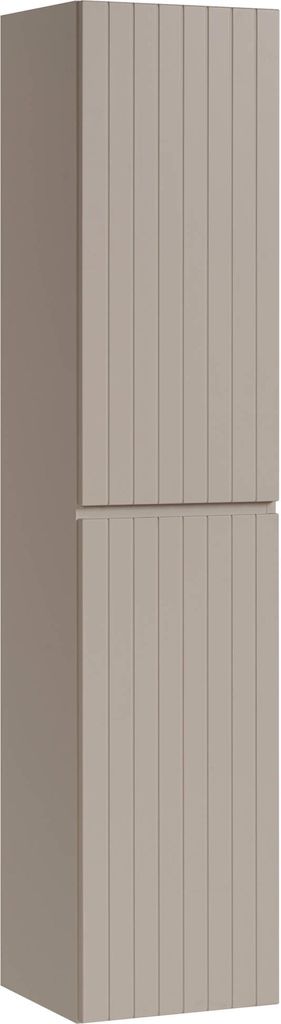 Hochschrank Für Badezimmer, 160 Cm, 2 Türen, Kaschmir Matt, Gefräst