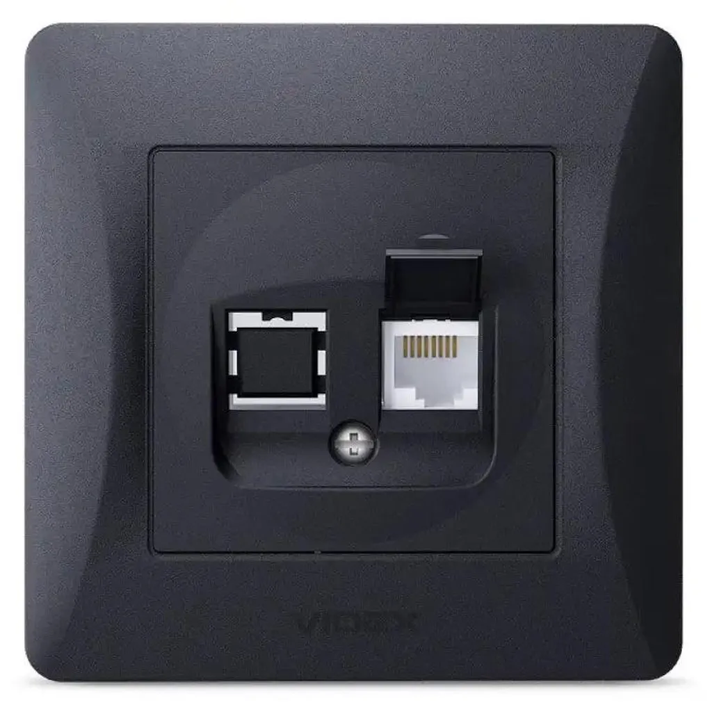 Videx Binera RJ45 Prise Informatique Simple Noir Graphite Encastrable - 6