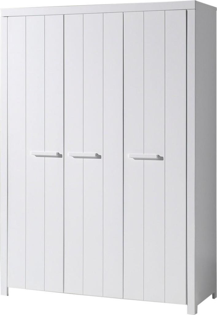 Kleiderschrank Erik MDF Weiß 144x206x58 cm