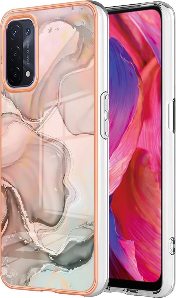 OPPO A74 5G Hülle, Muster Dünn TPU Silikon Stoßdämpfer Bumper Schutzhülle für OPPO A74 5G / A93 5G / A54 5G / A93S 5G Crème