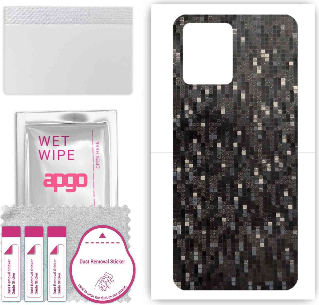 apgo Rückseite Schutzfolie, Skin, kompatibel mit Realme 8, Hinten Displayschutzfolie aus Vinylfolie, kratzfest, einfache Montage - Carbon Black Pixel