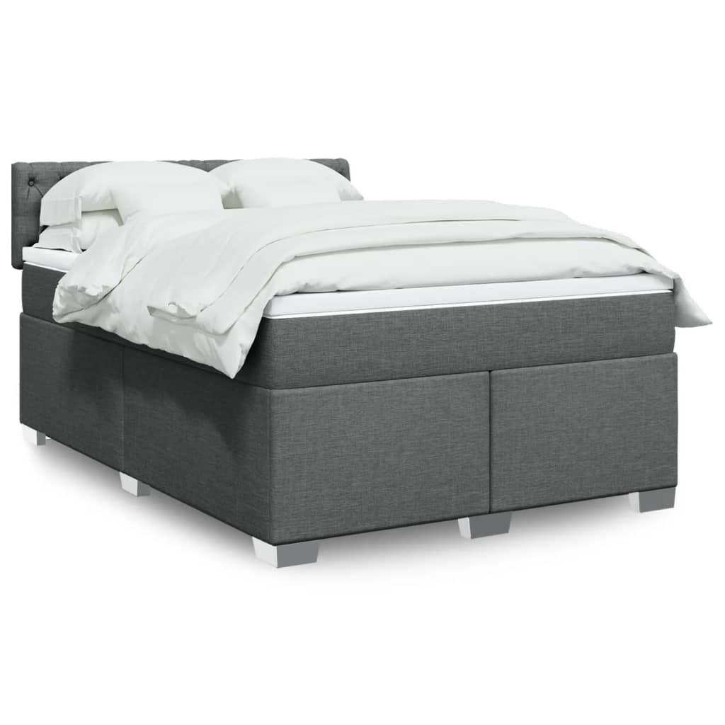 Maison Exclusive - Boxspringbett mit Matratze Dunkelgrau 140x190 cm Stoff
